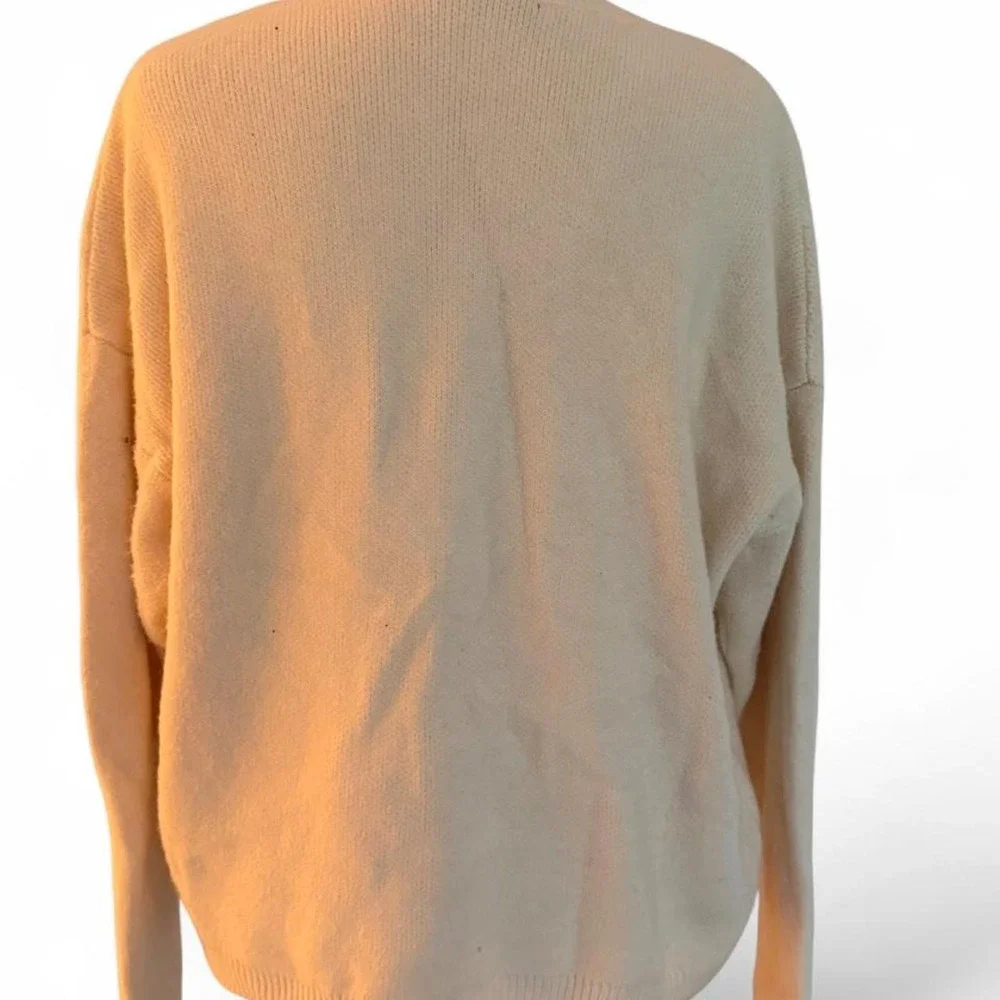 Chelsea & Theodore Ivory Oversized Crewneck Sweater XL Minimalist Neutral